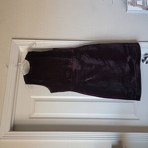 Burgundy Faux Fur Press Dress M